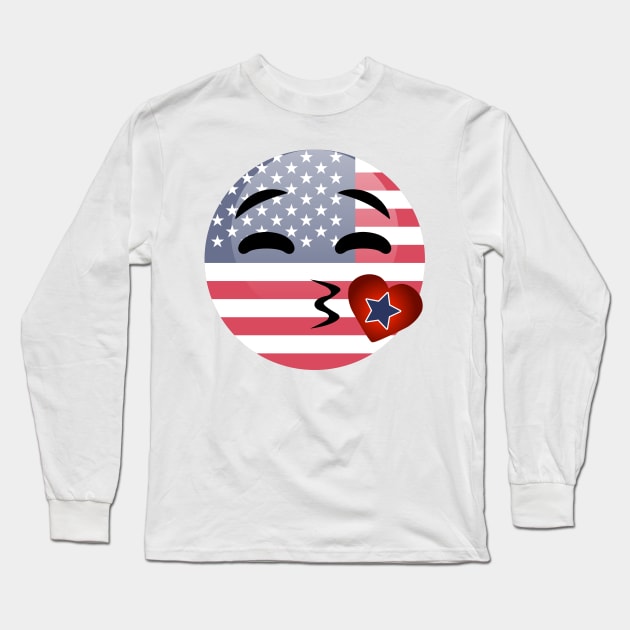 Funny Emoji 4th Of July For Girls Boys Long Sleeve T-Shirt by chrizy1688